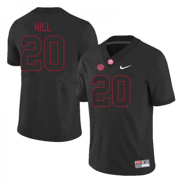 Men's Alabama Crimson Tide Alumni Blackout Daniel Hill #20 College Football Jersey