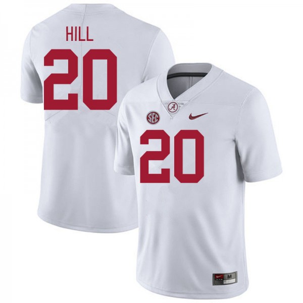 Men's Alabama Crimson Tide Game White Daniel Hill #20 College Football Jersey