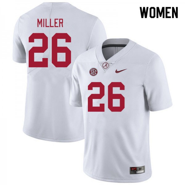 Women's Alabama Crimson Tide Player White Jam Miller #26 College Football Jersey