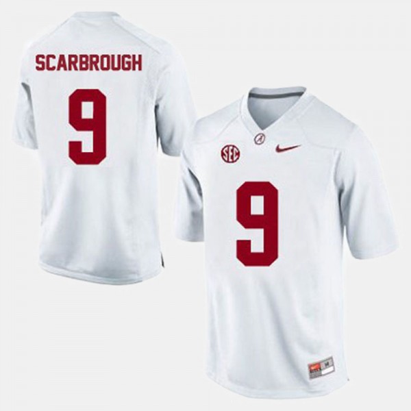 Men's Alabama Crimson Tide College Football White Bo Scarbrough #9 Jersey 129587-763
