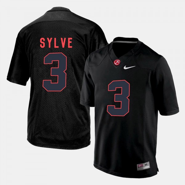 Men's Alabama Crimson Tide Silhouette College Black Bradley Sylve #3 Jersey 677213-311