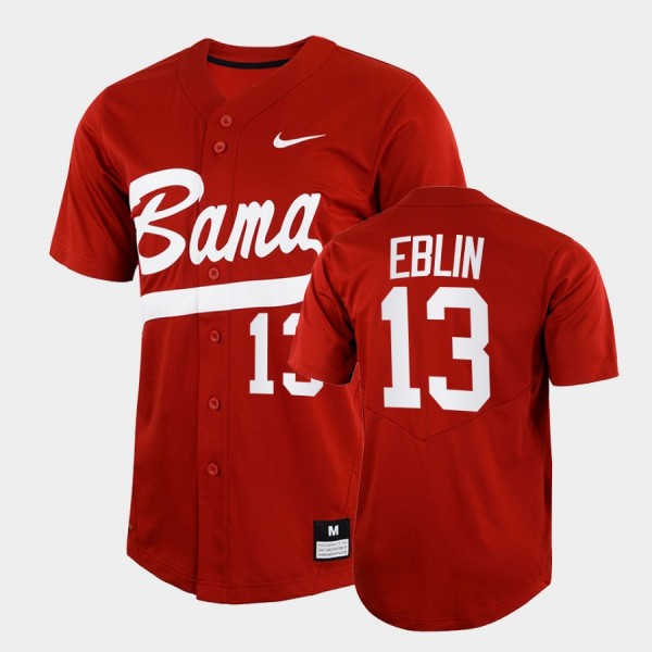 Men's Alabama Crimson Tide College Baseball Crimson Bryce Eblin #13 2022 Full-Button Jersey 219958-739