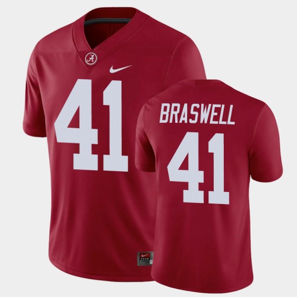 Men's Alabama Crimson Tide Game Crimson Chris Braswell #41 Jersey 596278-319