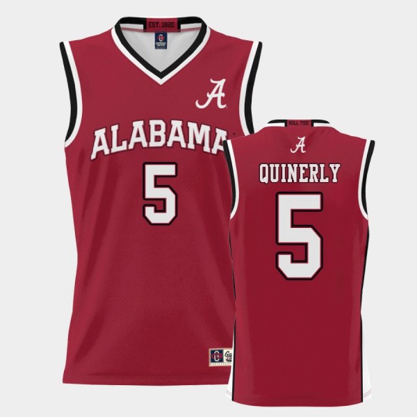 Men's Alabama Crimson Tide College Basketball Crimson Jahvon Quinerly #5 ProSphere Jersey 970647-553
