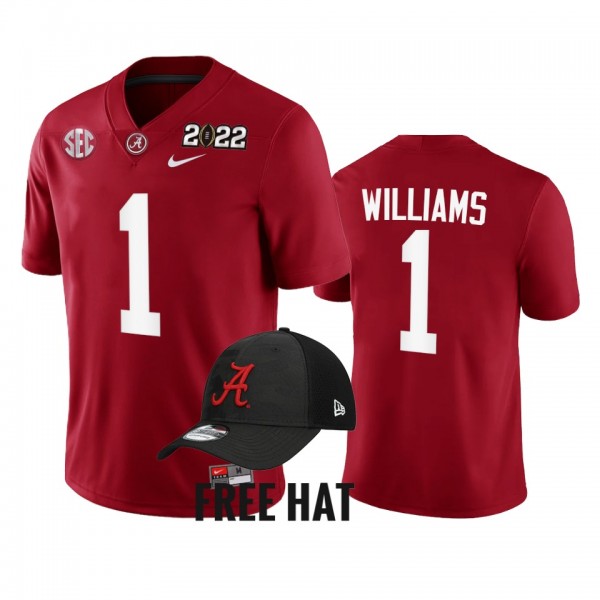 Men's Alabama Crimson Tide College Football Crimson Jameson Williams #1 2021 Cotton Bowl Champions CFP Jersey 775820-494