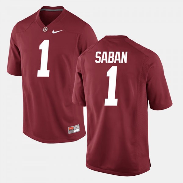 Men's Alabama Crimson Tide Alumni Football Game Crimson Nick Saban #1 Jersey 643570-369