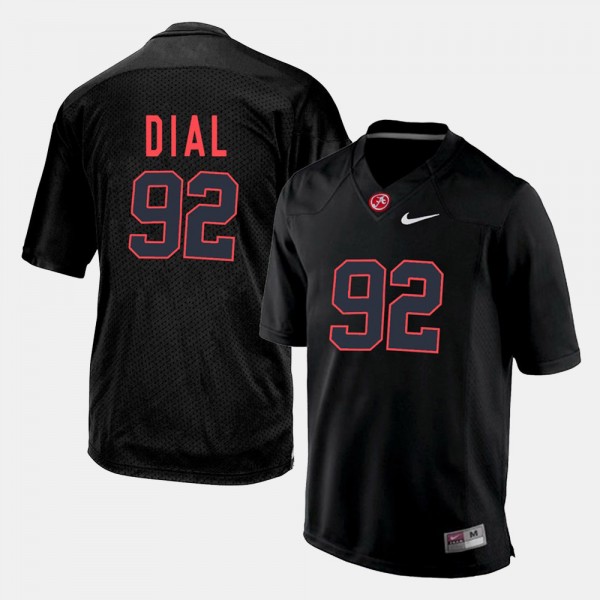 Men's Alabama Crimson Tide Silhouette College Black Quinton Dial #92 Jersey 190492-765