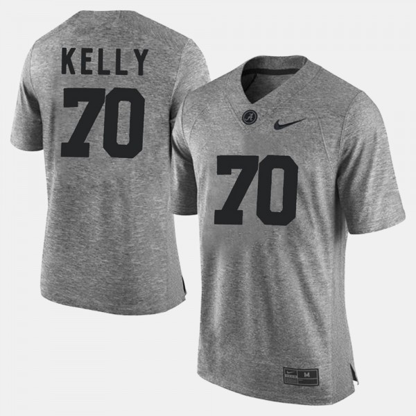 Men's Alabama Crimson Tide Gridiron Gray Limited Gray Ryan Kelly #70 Jersey 943518-373