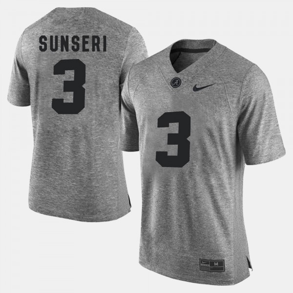 Men's Alabama Crimson Tide Gridiron Gray Limited Gray Vinnie Sunseri #3 Jersey 339508-678