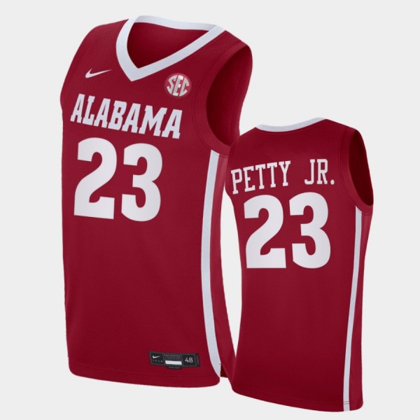 Men's Alabama Crimson Tide Replica Crimson John Petty Jr. #23 2021 College Basketball Jersey 964330-304