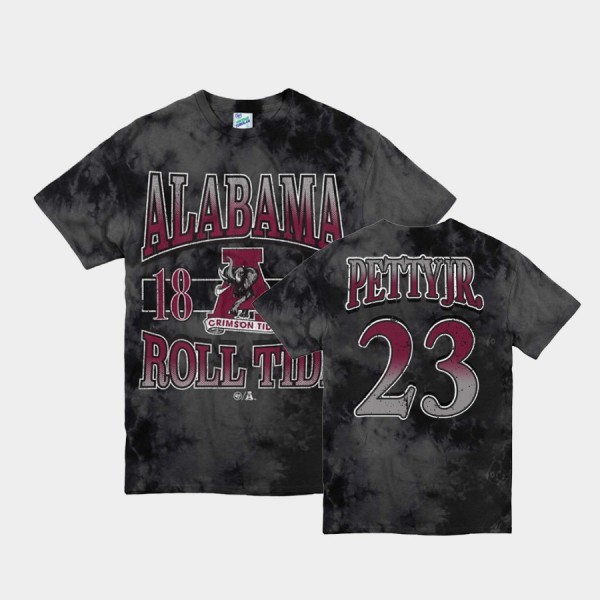 Men's Alabama Crimson Tide Vintage Tubular Black John Petty Jr. #23 Retro Tie-Dye T-Shirt 879210-183