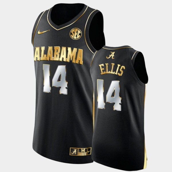 Men's Alabama Crimson Tide College Basketball Black Keon Ellis #14 Golden Authentic Jersey 246384-367