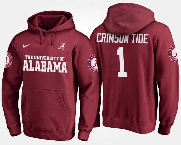 Men's Alabama Crimson Tide Name and Number Crimson #1 No.1 Hoodie 369857-517