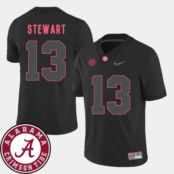 Men's Alabama Crimson Tide College Football Black ArDarius Stewart #13 2018 SEC Patch Jersey 106771-453