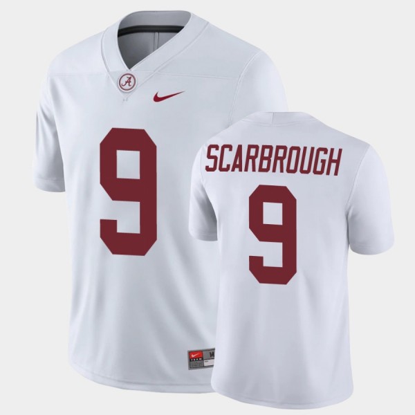 Men's Alabama Crimson Tide College Football White Bo Scarbrough #9 Game Jersey 776033-259