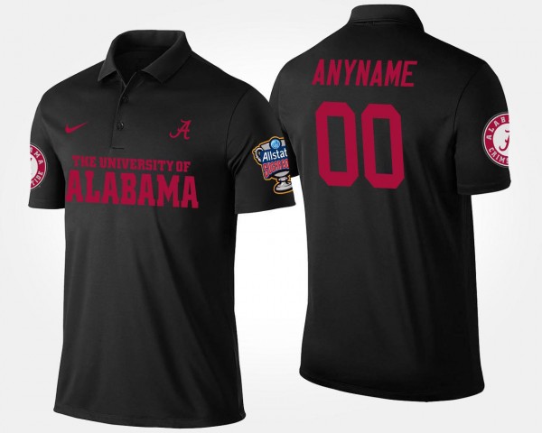 Men's Alabama Crimson Tide Bowl Game Black Custom #00 Sugar Bowl Name and Number Polo 649979-137