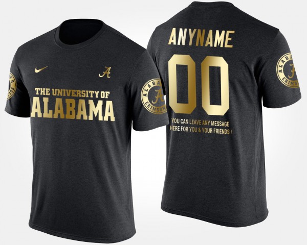 Men's Alabama Crimson Tide Gold Limited Black Custom #00 Short Sleeve With Message T-Shirt 963541-372