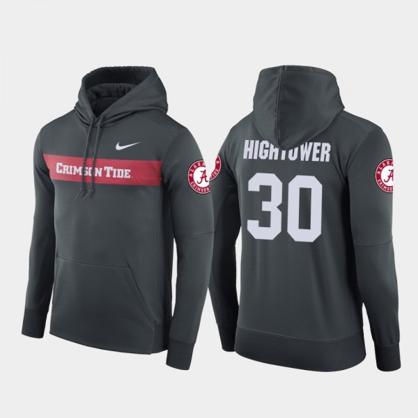 Men's Alabama Crimson Tide Sideline Seismic Anthracite Dont'a Hightower #30 Football Performance Hoodie 560888-833