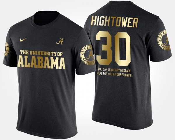 Men's Alabama Crimson Tide Gold Limited Black Dont'a Hightower #30 Short Sleeve With Message T-Shirt 635779-787