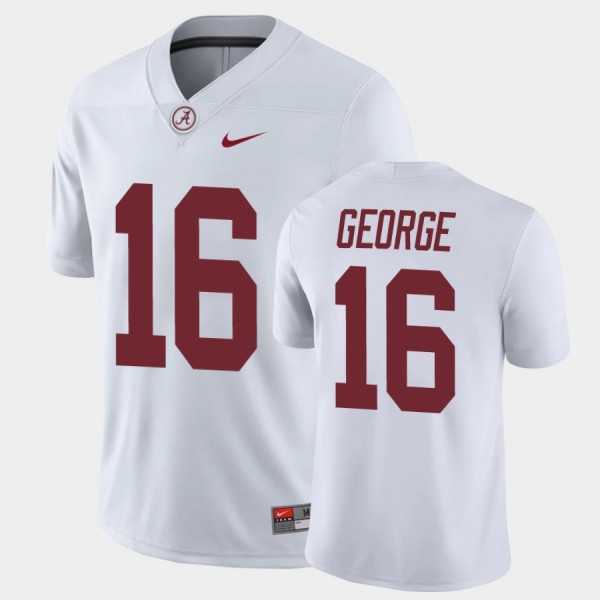 Men's Alabama Crimson Tide College Football White Jayden George #16 Game Jersey 179087-593