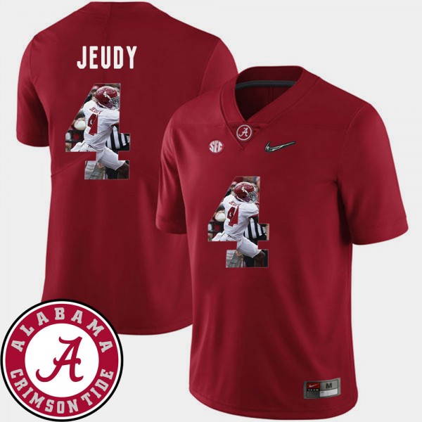 Men's Alabama Crimson Tide Pictorial Fashion Crimson Jerry Jeudy #4 Football Jersey 606148-397