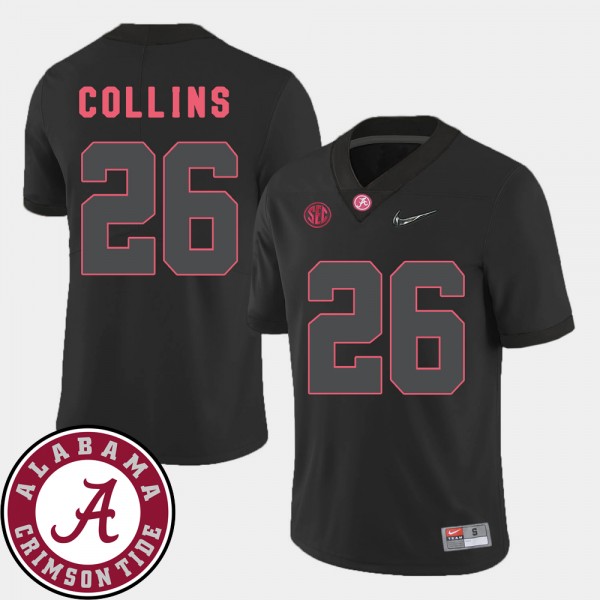 Men's Alabama Crimson Tide College Football Black Landon Collins #26 2018 SEC Patch Jersey 641006-986