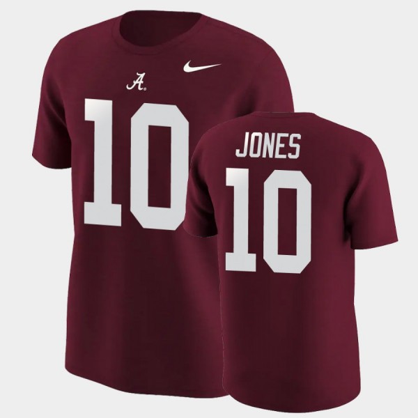 Men's Alabama Crimson Tide College Football Crimson Mac Jones #10 Name & Number T-Shirt 447285-828