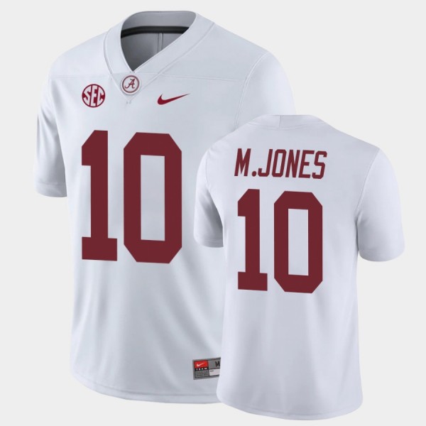 Men's Alabama Crimson Tide Game White Mac Jones #10 College Football Jersey 171670-554