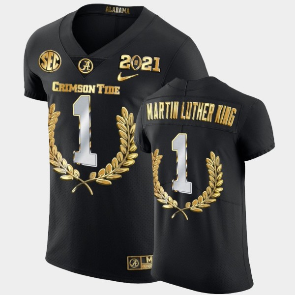 Men's Alabama Crimson Tide Golden Edition Black Martin Luther King Jr. #1 MLK Jersey 329113-173