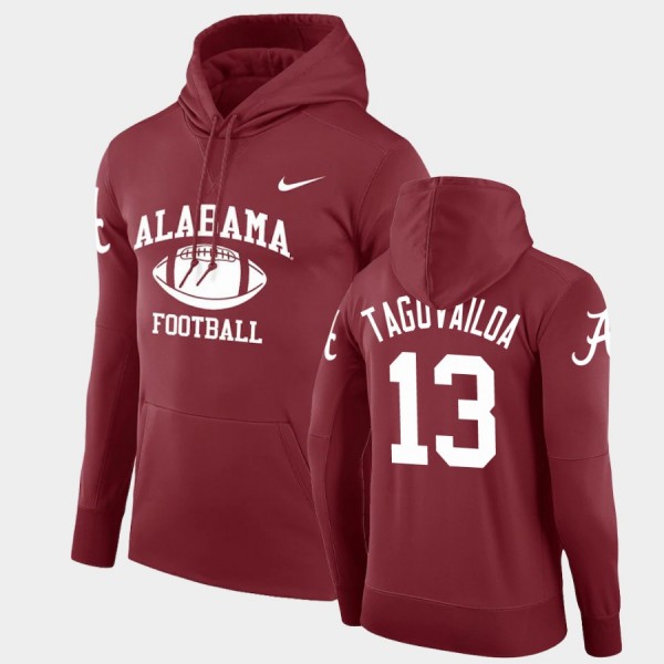 Men's Alabama Crimson Tide Retro Football Crimson Tua Tagovailoa #13 Legend Pullover Hoodie 510178-258