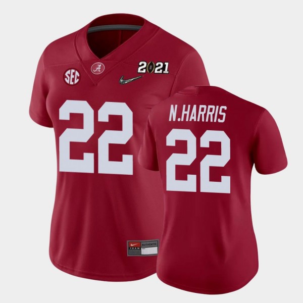 Women's Alabama Crimson Tide 2021 National Championship Crimson Najee Harris #22 College Football Jersey 473425-370