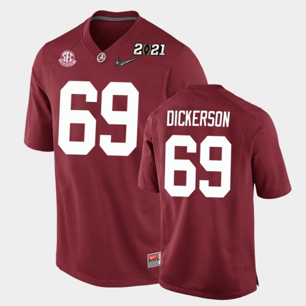 Youth Alabama Crimson Tide 2021 National Championship Crimson Landon Dickerson #69 Replica Jersey 953165-147